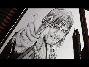 how to draw daryl of the walking dead |pencil drawing tutorial .