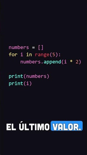 NUNCA uses 'i' después de un for en Python...