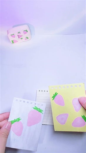 DIY Mini Notebook Makeover 🍓🗒️ #diy #tutorial #craft #idea #notebook #makeover