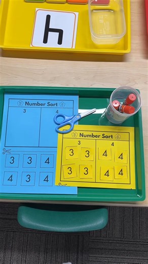 This is my hands-on, multisensory number table 🔢 In January, I explicitly teach numbers 1–10 and do a large-group lesson for each number. After that, I set up this number table for extra exposure. All of my centers are free choice, including this one—students can come and go, and choose one tray or try them all. I teach two numbers a week, so about every two days I swap the trays to match the new number we just learned. | Preschool Vibes