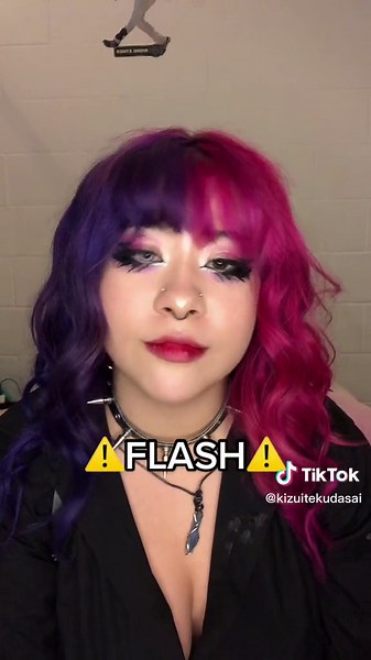 Funsies #alttiktok #alternative #alt #makeup #splitdyedhair #splitdye #ahegaface #ahegioface #anime #tongue