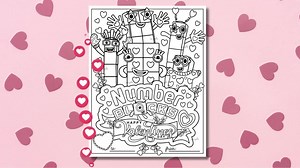 Numberblocks Valentine's Day Coloring Page (digital Printable) - Etsy UK