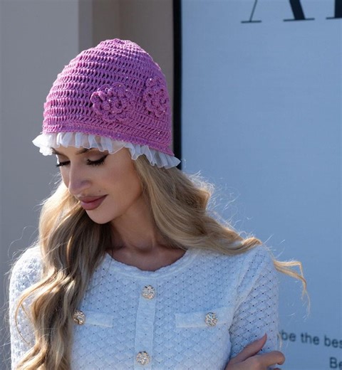 Boho Crochet Cloche Hat – Vintage Floral Knit Beanie, 1920s Style - Etsy