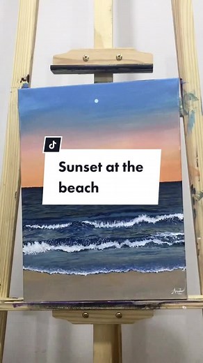 Easy Acrylic Beach Sunset Painting Tutorial