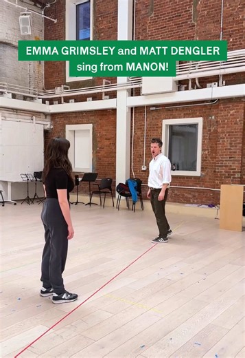 “Don’t you know my arms—how they want to touch you, like they used to do…?” Emma Grimsley and @Matt Dengler sing in rehearsal for MANON!, our world-premiere musical theatre-infused adaptation of Massenet’s masterwork. With luscious new arrangements from Dan Schlosberg, saucy new English-language book and lyrics from director Rory Pelsue and Jacob Ashworth, and a dazzling cast of opera-savvy Broadway voices, this iconic story of love, glamour, and reinvention is not to be missed. 10 performances 