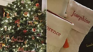 Candice King shows that her newborn has her christmas stocking
