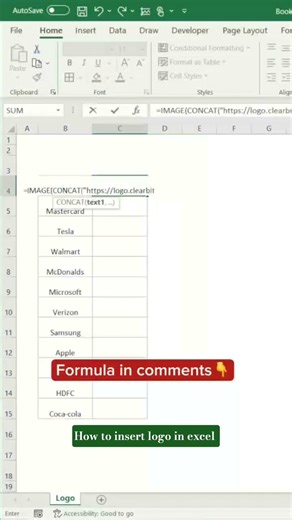 how to logo in excel