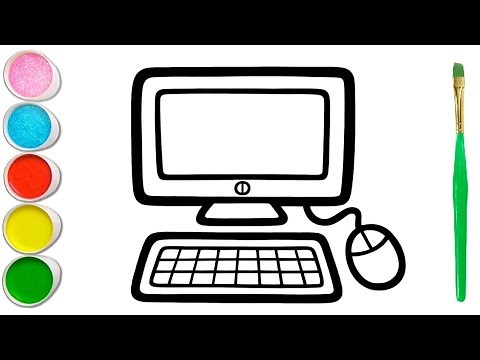 Computer Easy Coloring for kids | How to draw and color computer