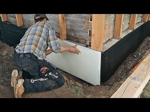 Exterior Insulation for Existing Foundation Walls | Log Cabin Renovation