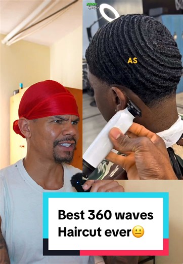 This might be one of the best 360 waves haircuts of all time 😐 #360waves #haircut