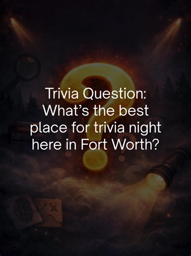National Trivia Day calls for a strong take 👀 My vote for the best trivia night in Fort Worth goes to Flying Saucer. Good crowd. Solid vibe. Competitive enough to care, relaxed enough to enjoy it. Now I’m curious… Where’s your go-to trivia spot in Fort Worth and why? 👇 #FortWorth #FortWorthTX #TriviaNight