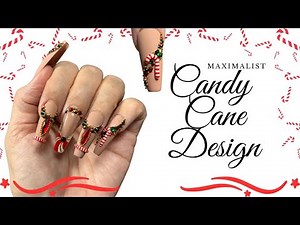 MAXIMALIST 🎄 Candy Cane Nail Art Tutorial Festive Christmas Nails Step by Step 🎄