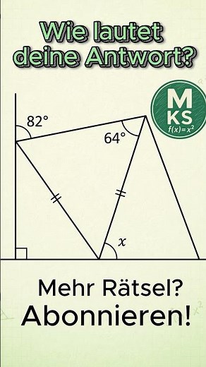 Dieses Winkelrätsel bringt dich ins Grübeln! 📐 #mathe #rätsel