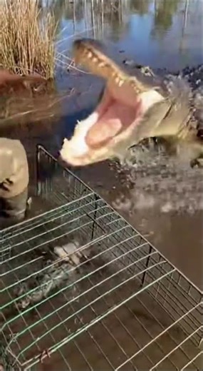 Alligator Hatchling Saved — Mother Explodes From the Water