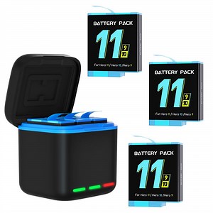[Hot Item] Battery Charger for Gopro Hero 12 11/10/9 Battery Charger with Type-C Port Camera Batteries Storage Case for Gopro 9/10/11 Battery Accessories