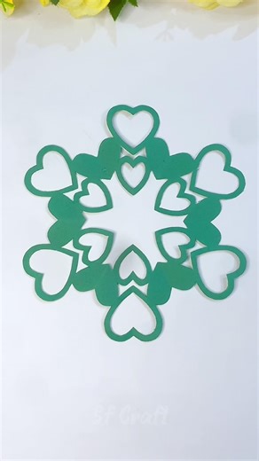 Satisfying Heart Paper Cutting 💚✨ #shorts