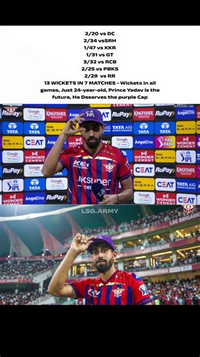 unreal Consistency by Prince yadav 🔥 #ipl2026 #lucknowsupergiants #cricket #trending #princeyadav