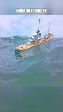 Cardboard ship sinking, WWII destroyer model sinks after hitting a mine, footage of a mini shipwreck