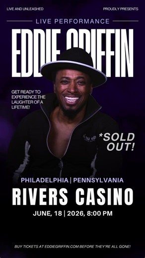 🔥 Eddie Griffin LIVE in Philadelphia! 🎤😂 June 18 @ Rivers Casino. Get tickets now! 🚀🎟️ #Comedy