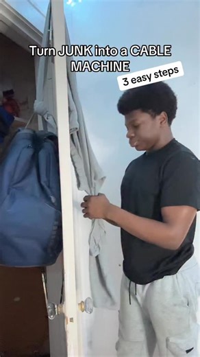 rayfitnessguy on Instagram: "Build this cable machine with junk you already have 💪 #DIYWorkout #HomeGym #NoGymNeeded #FitnessHacks"