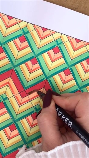 Oddly Satisfying Geometry✨#relaxing #asmr #coloring #patterndesign #art #coloringtherapy #satisfying