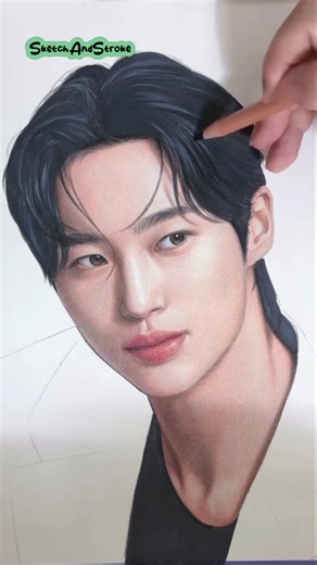 Byeon WooSeok Realistic Drawing 🩷#colorpencildrawing #realism #coloredpencils #arttutorial