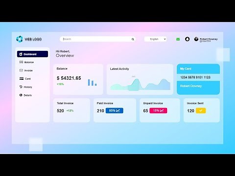 How To Make Glassmorphism Dashboard Panel Using Html And Css Only || HTML-CSS