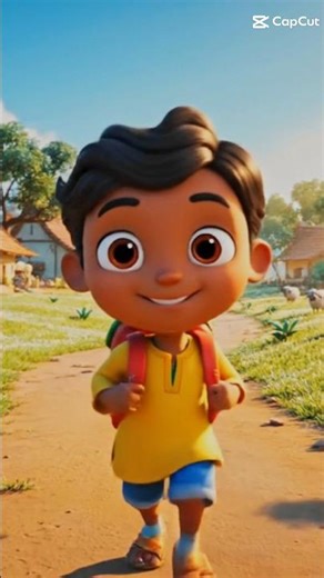 Happy Village Cartoon Animation in 4K | Cute School Scene for Kids ✨📚 #animated