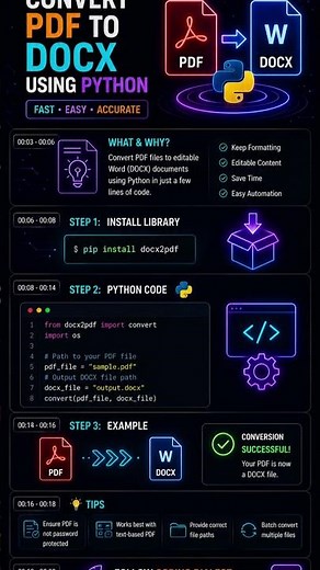 📄 Convert PDF to DOCX Using Python 🚀 | Python Automation Project 🤯
