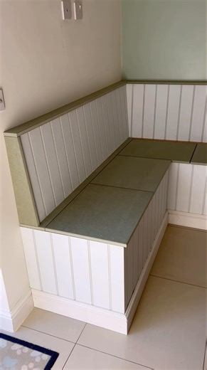 A Banquette Storage Bench Install #storage #bench #kitchen