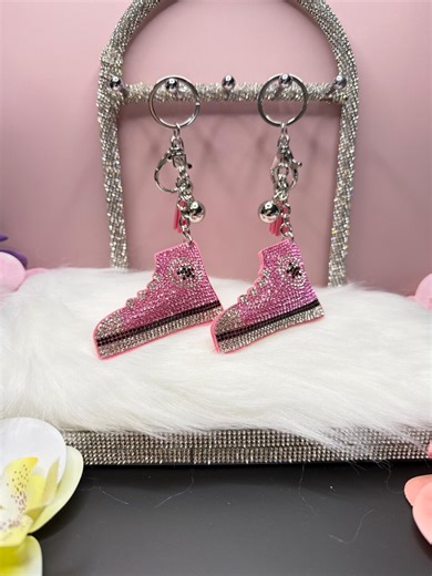 Bling Pink Converse Bag Charms/keychain - Etsy