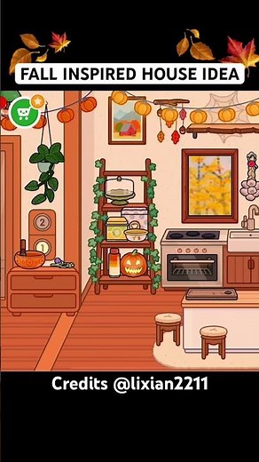 Fall inspired house tour 🍁🍂 cozy Toca Boca house idea 💡