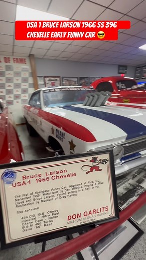 Bruce Larson USA 1 1966 SS 396 Chevelle funny car at big daddy’s drag racing museum#nhra 😎