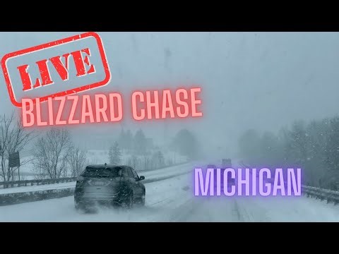 Heavy Snow in Michigan U.P. - BLIZZARD Warning - Live Chase Archive