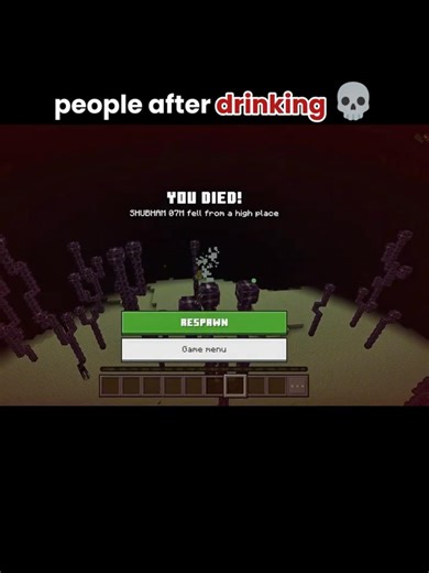Minecraft drinking moment. |Minecraft video |