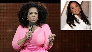Oprah Winfrey performs on stage with Tina Turner