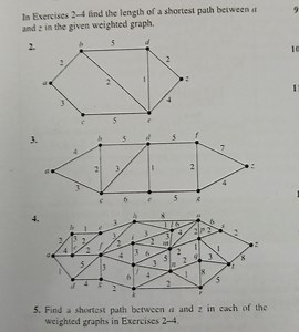 In Exercises 2-4 find the length of a shortest path between a a... | Filo