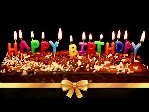 Birthday cake background video with flickering candles 2025