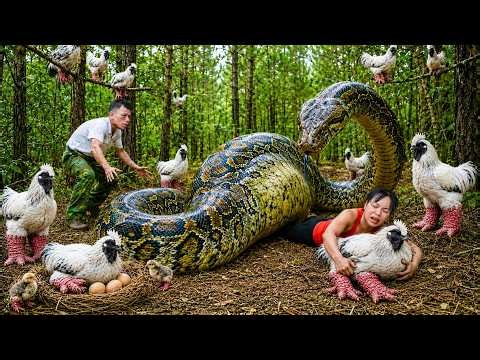 72 Hours No Escape: Giant Python Hunts White Dong Tao Chickens While Man Rushes To Save Girl!