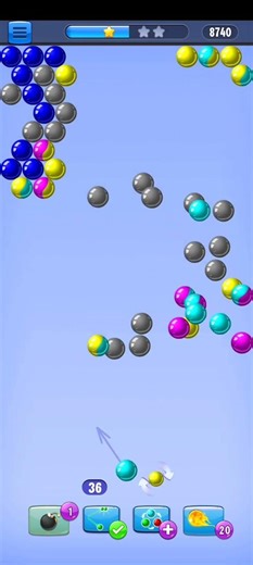 Bubble Shooter Gameplay 🔥 Perfect Shot Level Clear | Satisfying Mobile Puzzle Game #shorts