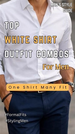 Top white shirt combos for Men #styling #colorcombos #mensfashion #darkskin #aesthetic #simplefits
