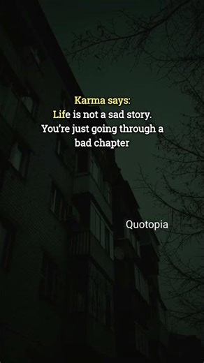 Bad Chapter, Not a Bad Life 🌱✨ #KarmaSays #LifeQuotes #StayStrong