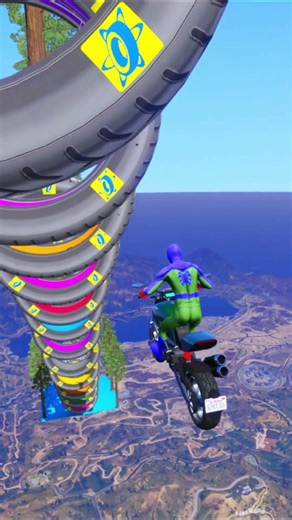 GTA 5 No Brake Bike Ramp 🤯 #shorts