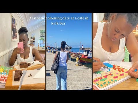 Aesthetic colouring at a cafe in kalk bay: relaxing my 4c hair after 4 years vlog
