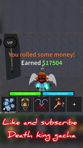spinning random roll in death king gacha until I roll a hollow essence in blox fruits Roblox #shorts