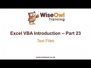 Excel VBA Introduction Part 23 - Text Files (FileSystemObjects)