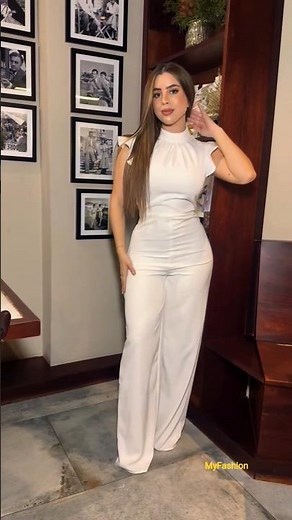 Effortless fashion style with white jumpsuit #style #highheels #fashionstyle