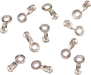 Stiesy 100 Pcs 304 Stainless Steel Ball Chain Loop Connectors Clasp 3mm/3.2mm Lamp/Pull Loop Connectors Crimp End Cap for Jewelry Craft Making - 15.5x6.91x4.5mm
