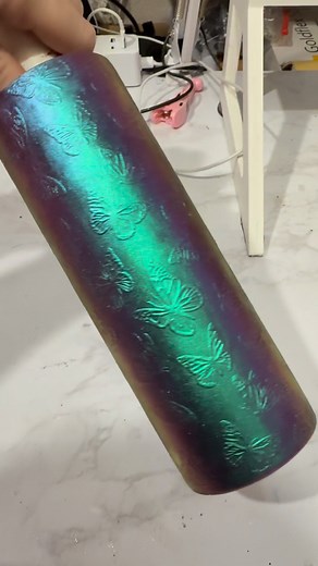 8.8K views · 105 reactions | Ummmmm what?! That color shift 勞 朗 Astral Beam mica from https://cultglitter.com/?ref=bettercallmoll (code BCM saves) burnished over our Butterflies 2 UV DTF tumbler wrap! I can’t wait to see this under epoxy-free Hyperion! #mica #colorshift #butterflies #epoxyfree | Better Call Moll Craft Shop | Facebook