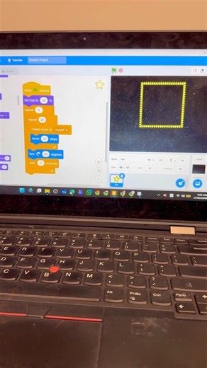 How to draw a square on scratch 🤩🤩 #shorts #fun